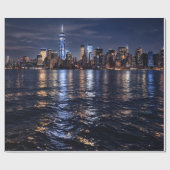 Fonkelende Manhattan Lichten Cadeaupapier (Vlak)
