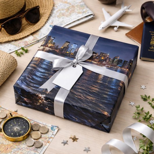 Fonkelende Manhattan Lichten Cadeaupapier