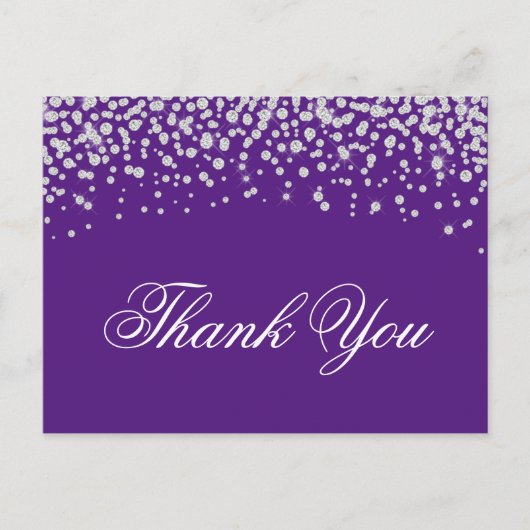 Fonkelende Nefriet Diamanten Konings Paars Bedankt Briefkaart (Voorkant)
