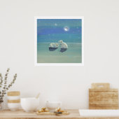 Fonkelende Posterprint van Ijsberenwelpen in de Wi Poster (Keuken)