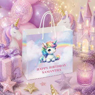 Fonkelende Regenboog Eenhoorn Meisje Verjaardag Za Groot Cadeauzakje