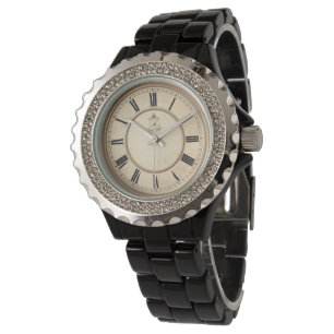 Fonkelende Rhinestone Vintage Horloge - Elegant Zw
