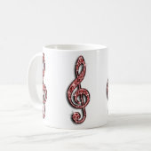 Fonkelende Rode Muzieknote Koffiemok (Voorkant links)