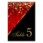Fonkelende Rode Ster Lichten -Tafelnummer Kaart (Achterkant)