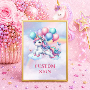 Fonkelende Roze Paarse Eenhoorn Magische Dag Aange Poster