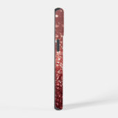 Fonkelende Roze Roos Glitter met Aangepaste Initia iPhone 15 Case (Rechterkant)