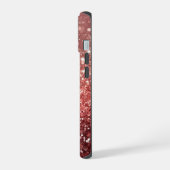 Fonkelende Roze Roos Glitter met Aangepaste Initia iPhone 15 Case (Linkerkant)