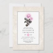 Fonkelende Roze Rozen Baby Shower Kaart (Voorkant)