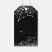 Fonkelende Spinnenwebben Halloween Feest Favor Cadeaulabel (Achterkant)