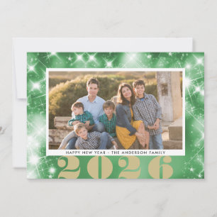 Fonkelende Sterren   Gelukkig Nieuwjaar 2 Foto Feestdagenkaart