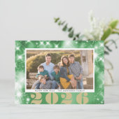 Fonkelende Sterren | Gelukkig Nieuwjaar 2 Foto Feestdagenkaart (Staand voorkant)