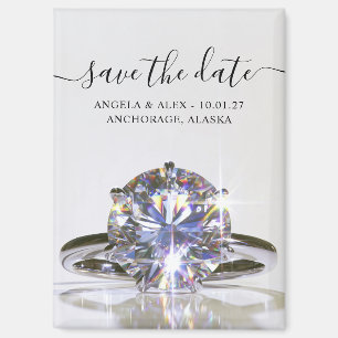 Fonkelende Trouwring Save the Date Magneet