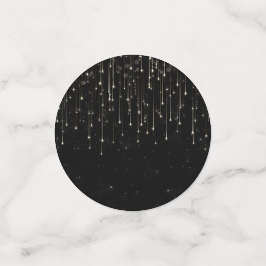 Fonkelende vallende sterren Zwart chic modern fees Confetti (Kleine voorkant)