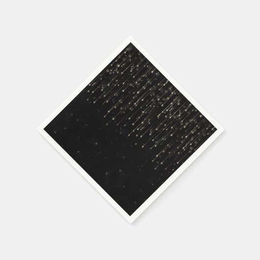 Fonkelende vallende sterren Zwart chic verlovingsf Servet (Hoek)