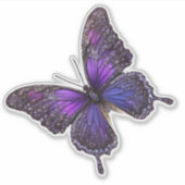 Fonkelende Vleugels: Paarse Glitter Vlinder Sticker (Voorkant)
