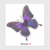 Fonkelende Vleugels: Paarse Glitter Vlinder Sticker (Vel)