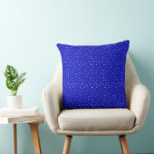 Fonkelende Witte Sterren Blauw Kussen (Stoel)