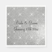 Fonkelende zilveren glitter glitzy galathema bruil servet (Voorkant)