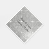 Fonkelende zilveren glitter glitzy galathema bruil servet (Hoek)