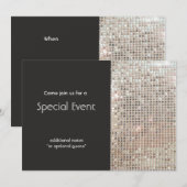 Fonkelende Zilveren Lovertjes Feestelijke Feest Kaart (Voorkant / Achterkant)