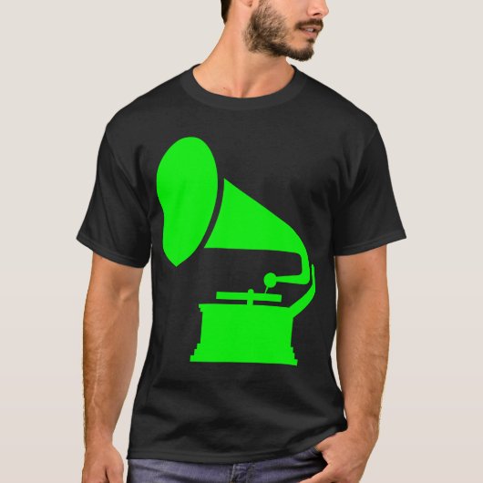 Fonograaf - Groen T-shirt (Voorkant)