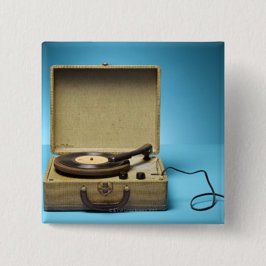  fonograaf vierkante button 5,1 cm (Voorkant)