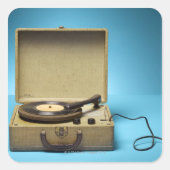  fonograaf vierkante sticker (Voorkant)