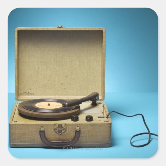  fonograaf vierkante sticker (Voorkant)