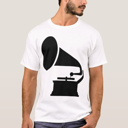 Fonograaf - Zwart T-shirt (Voorkant)