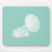  fonografie Zee Groene witte Gramophone Cool Muismat (Voorkant)