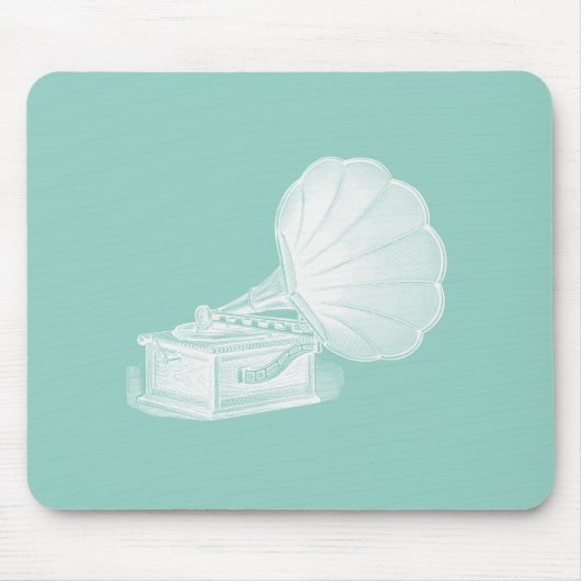  fonografie Zee Groene witte Gramophone Cool Muismat (Voorkant)