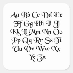 Font01 Square Sticker