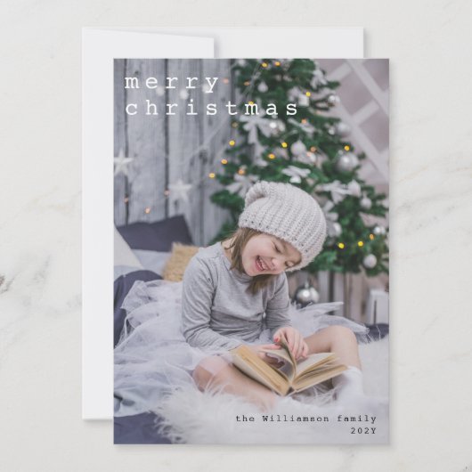 Font Afbeelding voor Merry kerstschrijfmachine Fot Feestdagenkaart (Voorkant)