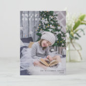 Font Afbeelding voor Merry kerstschrijfmachine Fot Feestdagenkaart (Staand voorkant)