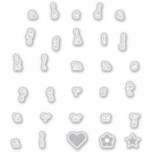 Font Alphabet Stickers letters Fun Swirly Silver (Voorkant)