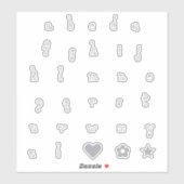Font Alphabet Stickers letters Fun Swirly Silver (Vel)