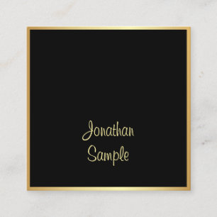 Font Chic voor snel zwarte gouden handschrift Vierkante Visitekaartje