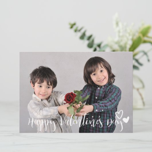Font-fotokaart voor Happy Valentine's Day Trendy Feestdagenkaart (Staand voorkant)