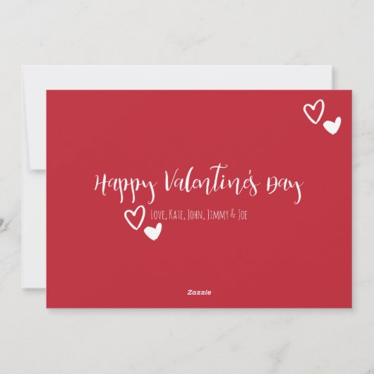Font-fotokaart voor Happy Valentine's Day Trendy Feestdagenkaart (Achterkant)