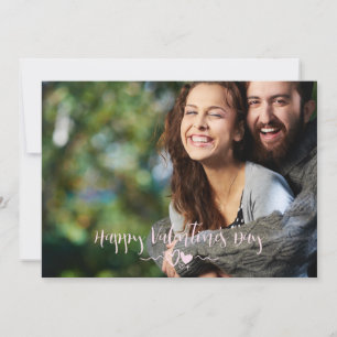Font-fotokaart voor Happy Valentine's Day Trendy Feestdagenkaart