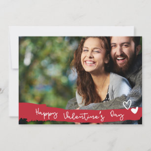 Font-fotokaart voor Happy Valentine's Day Trendy Feestdagenkaart