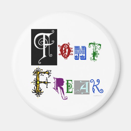 Font Freak Typografie Gezegde Magneet (Voorkant)