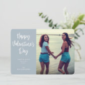 Font Happy Valentine's Day Photo van modern script Feestdagenkaart (Staand voorkant)