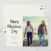 Font Happy Valentine's Day Photo van modern script Feestdagenkaart (Voorkant / Achterkant)