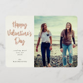 Font Happy Valentine's Day Photo van modern script Folie Feestdagenkaart (Voorkant)