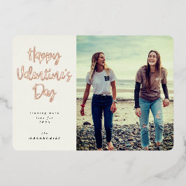Font Happy Valentine's Day Photo van modern script Folie Feestdagenkaart