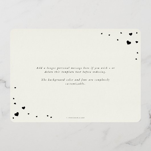 Font Happy Valentine's Day Photo van modern script Folie Feestdagenkaart (Achterkant)