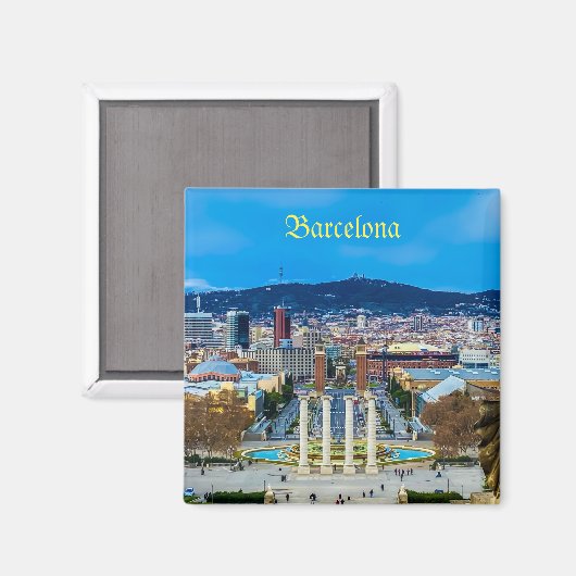 Font Montjuic, Barcelona magnet (Voorkant / Achterkant)