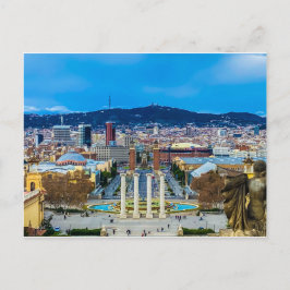Font Montjuic, briefkaart van Barcelona