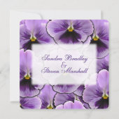 Font Paarse Pansy Wedding Uitnodiging (Achterkant)